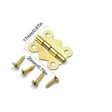 20 件仿古铜迷你蝴蝶门铰链橱柜抽屉珠宝盒装饰铰链适用于家具五金件带螺丝 - 彩色 - 查看 7