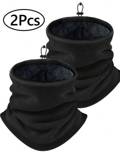 2 Packs Winter Neck Gaiter Warmer Fleece Windproof Face Mask Cover Cold Weather Scarf For Men & Women Neck Gaiter Warmer Ski Scarf Windproof Mask - Thick Fleece Neck Warmer Cold Weather Face Mask