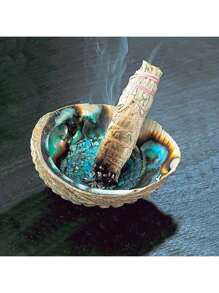 1 Pc Abalone Shell Bowl, Natural Bulk Abalone Shell Smudge Ncense Burner For Sage Burmng, Home Decor, Can Be Used Ln Yoga Studio, Suitable For Camping, Garden, Yard, Classic Candlelight Dinner Props Decor, 3.5-3.9 Lnch Gifts Birthday Graduation