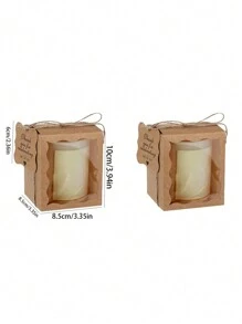 20 piezas/Paquete Cajas de papel para regalo de fiesta con ventana, cajas creativas - Camel - Ver 2