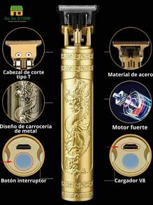 3 en 1 Afeitadora, Rasuradora De Barba, Maquina Para Cortar Cabello, Cortadora Profesional de Pelo Para Peluqueria, Maquina de Afeitar, Rasuradora Para Cabello y Pelo, Herramienta Profesional Para Cortar El Cabello, Cortapelos Electrico, Barberia, Estetica, Peluqueria LFQ-02 - Negro - Ver 2