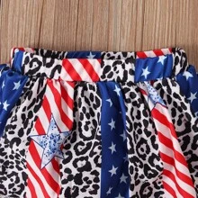 Young Girl Summer Swimming Suits, Girls Ruffled Trim Split Swimwear - Black and White - View 4