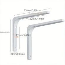 2个重型L型铁艺置物架支架 - 直角支架，适用于壁挂式家具、工业风装饰五金 - 彩色 - 查看 11