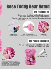 永恆的玫瑰熊情人節禮物pe泡沫花熊創意擁抱玫瑰熊 - 粉色 - 查看 9