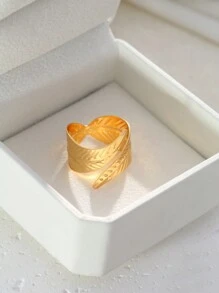 1pc Open Design Gold Wing Finger Ring, Symbolizing Freedom, Strength And Pursuit. Suitable For Daily Wear - Golden Wing Ring - View 5