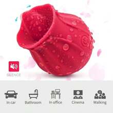 1pc Clitoral Licking Tongue Rose Sex Toy Vibrator Stimulator For Women, Vibrating Rose Adult Women Couples Sex Toys With 10 Modes, Female Mini Clitoris Nipple Vibrator For Woman Her Pleasure - Clitoris Vagina Pussy Pump Tongue Vibrators For Women Quick Sexual Pleasure, Female Couple Sex Toy & Games