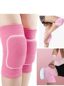 Rodilleras suaves para danza, lucha, voleibol, baile, fútbol, yoga, baloncesto y patinaje que proporcionan un soporte elástico flexible (rosa, negro, mediano)