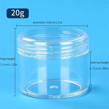 5pcs 5~20g Cosmetic Containers Empty Clear Round Jars - Travel Containers For Cosmetic, Lotion, Cream, Makeup, Bead, Eye Shadow, Rhinestone, Samples, Travel Essentials School School Supplies Holiday Camping Holiday Essentials Vacation Accessories Mini Perfume For Women Perfume For Men Perfume Beach Bottle Home Bathroom Decor Bathroom Organizer Fall Decor Back To School - Multicolor - View 4