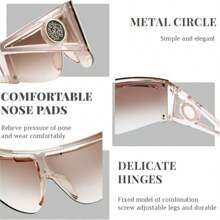 One Piece Oversized Fashion Glasses For Men Women, Summer Beach Glasses,Big Shades Wrap Shield Glasses For Driving Traveling Photography Beach Parties Daily Life Decoration Work CK4027 - 004 - View 7