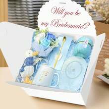 10件装礼盒，白色大礼盒配白色丝带，适用于伴娘邀请、婚礼用品、结婚纪念日、包装、礼物、生日、情人节、母亲节、派对礼盒 - 白色 - 查看 5