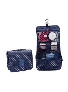 KIT 2 Bolsa Organizadora de Viagem para Higiene Pessoal com Divisória e Cabide Gancho Estampado