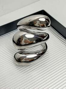 Vintage Geometric Smooth Spiral Water Droplet Opening Bracelet Metal Heavy Cuff Bangle Jewelry For Women New - phong cách 1 - Xem 3