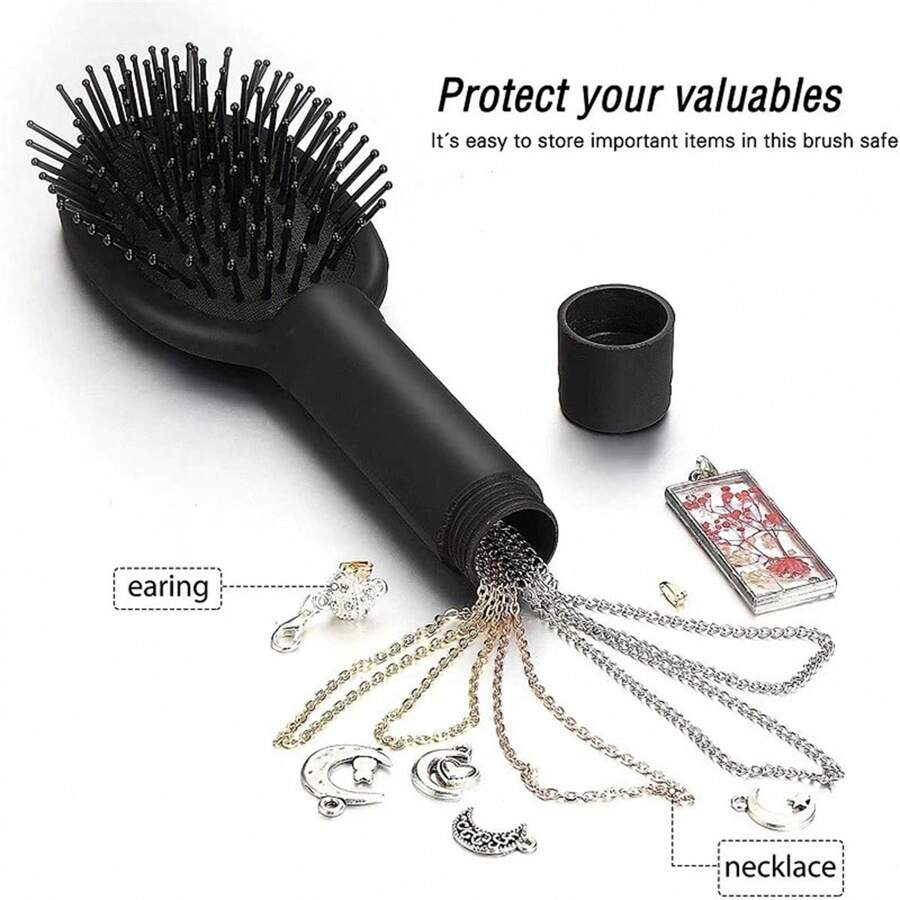 1pc Diversion Hair Brush To Hide Money Cash Jewelry Stash Secret Container Hair Comb Box Hiding Diamond Key Storage