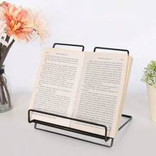 Folding Iron Mesh Desktop Display Shelf, Holds Tablets, Magazines, Cookbooks