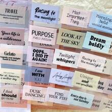 6 hojas de pegatinas de collage de frases en inglés - suministros para scrapbooking y manualidades DIY, paquete de pegatinas decorativas para diarios y cuadernos - Multicolor - Ver 11