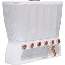 SENDERPICK Dispensador de lentejas, dispensador de granos, dispensador de cereales para alimentos secos, 6 compartimentos, contenedor de almacenamiento de granos de 10 kg, caja de almacenamiento de alimentos de grano para la cocina [Un bonito regalo para su familia y amigos]