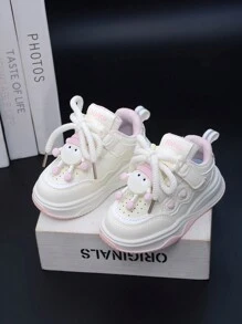 New Spring Kids' Anti-Slip Cushioned Breathable Classic Retro Chunky Sneakers, Casual Functional Shoes For Everyday Wear, School, Travel, Running And Daily Outfits - Pink - View 5