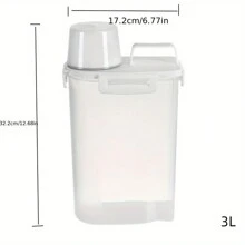 Contenants hermétiques grande capacité de 1,75 l/2,5 l/3 l pour stocker les céréales - Hermétique à l'humidité et aux insectes pour le riz/les céréales avec couvercle rabattable pour l'organisation de la cuisine