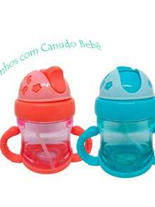 200 ML Baby Training Cup Bottle With Silicone Lid And Straw + Plastic Handle - Light Blue - View 2