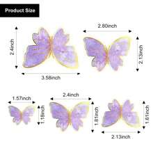 40Pcs Butterfly Cupcake Topper Pink Purple Gold, Lively 3D Butterflies For Cake Decor Birthday Anniversary Wedding Women Party Wall Food Decorations,Mixed Size