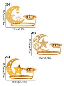 Iron Candlesticks, Rama Candlesticks, Home Furnishings, Party Decorations, Suitable For Family Gatherings, Weddings, Restaurants, Table Decorations (Candles Not Included) E-I-D - One Size - View 2