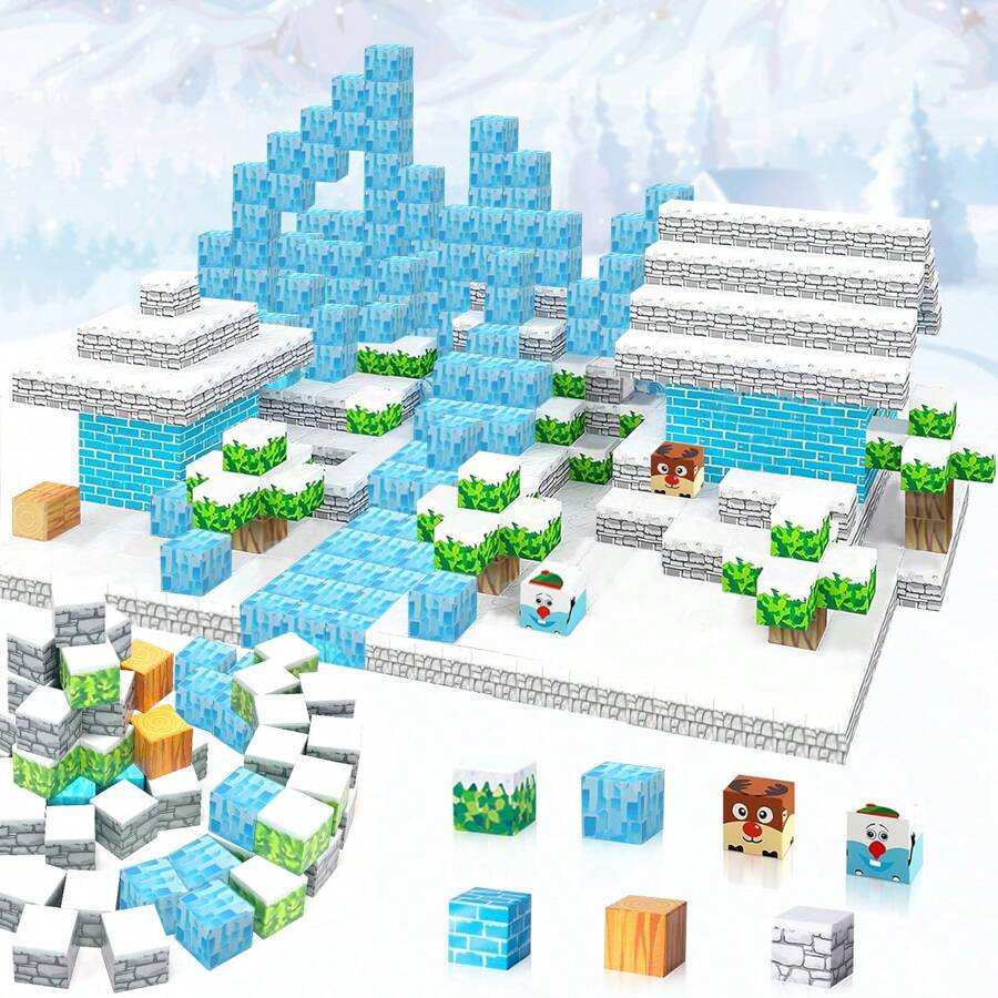 Juego de bloques de construcción magnéticos para juego creativo - Cubos sensoriales STEM con bloques de ABS de bordes suaves, cubos de atracción para desarrollo sensorial, regalo STEM mejorado, color aleatorio