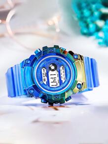 1pc Women's Translucent TPU Casual Sports Style Digital Watch For Everyday Life - Multicolor - View 4