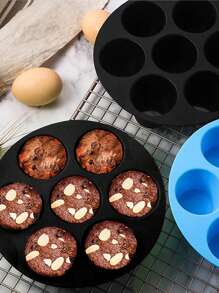 Silikonowa forma do pieczenia ciasta z 7 wnękami, nieprzywierająca, idealna do mini ciast i muffinek, idealna do piekarnika i frytkownicy, niezbędny gadżet kuchenny