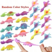 2/5/8 sztuk Slingshot Dinosaur Finger Toys, Mini Gumowe Zabawki Slingshot Dinosaur Finger, Nagrody, Latające Gry Party Gifts, Zabawne Prezenty Prank Na Urodziny Świąteczne Prezenty Wypełniające Skarpety Prezenty Lepkie Ściany Katapulty Zabawki Dla Dzieci i Dorosłych, Zabawna Gra Imprezowa, Losowa - Wielokolorowe - Zobacz 14