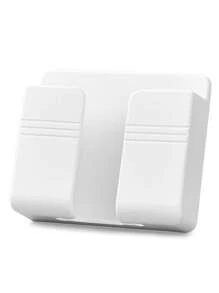 1pc Wall Mounted Mobile Phone Storage Box Without Punching Holes, Wall Remote Control Charger Storage Rack, Bedside Creative Bracket