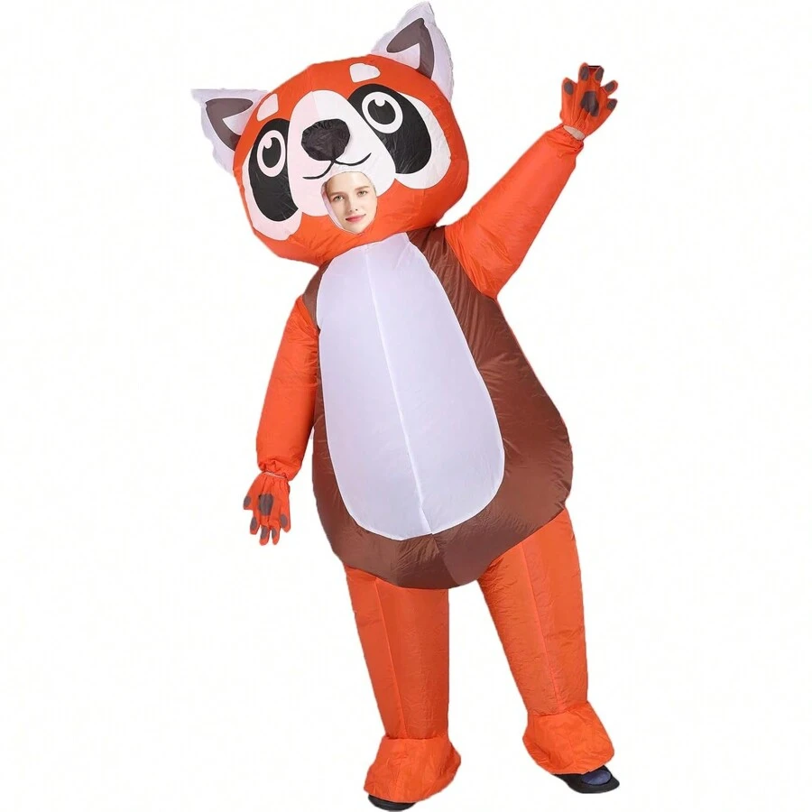 Raccoon Inflatable Costume Riding Raccoon Air Blow Up Funny Fancy Dress Party Christmas Costume For Adults ,Halloween Costume - Rose Red - View 1
