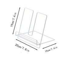 Folding Iron Mesh Desktop Display Shelf, Holds Tablets, Magazines, Cookbooks