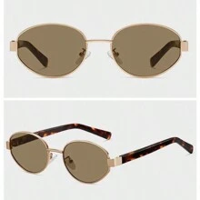 de moda estilo vintage con montura ovalada tipo ojo de gato en color marrón retro. Diseño elegante y de alta gama para mujer con efecto bloques de color en estilo bohemio, perfecto para el verano, la playa, las vacaciones, al aire libre y los viajes. Montura ovalada vintage en estampado de leopardo y carey para combinar con tus atuendos para salir o volver al colegio.