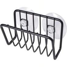 Soporte para esponja para fregadero de cocina, organizador de esponja de acero inoxidable con ventosa, suministros de cocina, organizador de fregadero montado en la pared - Plateado - Ver 8
