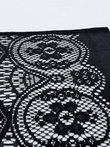 1 pieza Cortina de puerta con estampado floral negro, adecuada para fechas, fiestas y todas las estaciones