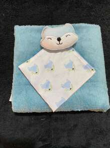 Baby Blanket Kit With Soft Blanket For Baby Boy And Girl With Pacifier Clip - 藍狐 BB 套裝 - 查看 2