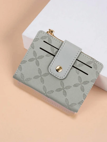 Cartera para mujer, tarjetero pequeño y plegable, bonita cartera pequeña con bolsillo para mujeres, niñas, mini bolso corto para mujer, Rosado, Simplicidad