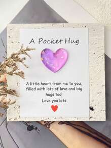 Positive Energy, Emotional Encouragement, Pocket Hug Ombre Heart Design Cards, Home Decor Gifts Suitable For Birthday, Wedding, Valentine's Day Party Gifts For Friends, Family, Couples
