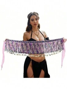 Belly Dance Belt Costumes Sequins Tassel Belly Dance Hip Scarf For Women Belly Dancing Belts Indain Colors Belt - Multicolor - View 20