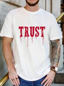 Soft And Comfortable Men's Cotton T-Shirt With Short Sleeves And Round Neck 190gsm - 白色 - 查看 2