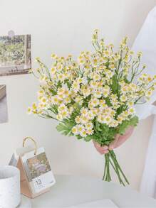 1/3/5PCS Artificial Chamomile Flowers Bouquets, 52cm Fake Daisy Flowers With 30heads Can Be Bent And Does Not Fade -For Wedding Decoration, Valentine'S Day Decor, Birthday Decor, Anniversary Decor, Home Decor,Table Decor,Bedroom And Bathroom Room Decor,Desk Decor,Room Decoration Stuff,Autumn Decor,Fall Autumn Decor ,Table Decor,Plant Pot Decor Gifts Graduation