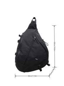 HGUL+BAG Large Capacity Men Chest Bag Casual Hip Hop Travel Messenger Shoulder Bag Nylon Storage Waist Pack Business Leisure Valentine's Day Black Backpack College Style Shoulder Bag Triangular Multi-Function Travel Essentials Bags Summer Back To School The Sporty Life Belt Summer Bag Springbreak Vacation Bag Pack Belt Bag Waist Bag School Supplies Fanny Pack Side Bags For Men Belts New Life Items For Students Men Essentials Graduation Small Bag For Men Body Bag For Men Hiking Accessories - Black - View 3