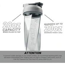 HELIMIX 2.0 Vortex Blender Shaker Bottle Holds Upto 28oz |   No Blending Ball Or Whisk |   USA Made |   Portable Pre Workout Whey Protein Drink Shaker Cup |   Mixes Cocktails Smoothies Shakes |   Top Rack - Gray - 查看 5