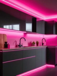 粉色 LED 霓虹灯适用于婚礼、公主房、卧室装饰、派对氛围照明 5V 硅胶防水霓虹灯带 - 粉色 - 查看 2