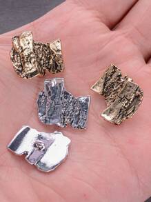 10pcs/Pack Vintage Asymmetrical Rumpled Electroplated Metal Buttons, Suitable For Coat, Sweater, Shirt, School Uniform, Suit, Jacket, High-End Decorative Buttons, Handmade DIY Shoes, Hats, Bags, Apparel Sewing Accessories
