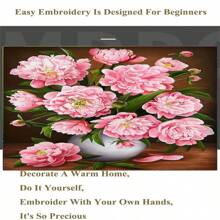 SNA 2025 New Style Peony Flower Landscape DIY 11CT Painting Cross Stitch Embroidery Kits Thread Needlework Steed Home Decoration Gift