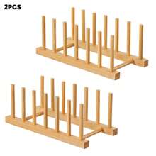 Vertical Bamboo Dish Rack, Utensil Drying And Storage Rack, Kitchen Drawer Organizer - Pot Lid Rack, Cabinet Space Saving Dish Rack - Cutting Board Drainer Rack, Can Hold Plates, Pot Lids, Bowls, Cups And Books, Kitchen Cabinet Organizer, Keeps Tableware Dry - Multicolor - View 18