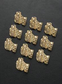 10pcs/Pack Vintage Asymmetrical Rumpled Electroplated Metal Buttons, Suitable For Coat, Sweater, Shirt, School Uniform, Suit, Jacket, High-End Decorative Buttons, Handmade DIY Shoes, Hats, Bags, Apparel Sewing Accessories