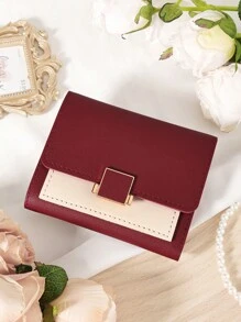Burgundy Bag Charry Red Bag Wine Red Bag Coin Pocket Double Fold Women's Wallet Mini Women's Fashionable Wallet With Multiple Card Slots And ID Card Window Very Suitable For Outdoor Travel And Returning To School For Women Wallet Mini Wallet Purse Wallet Small Wallet