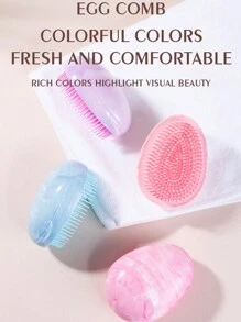 1 Pack Mini Cute Egg Shape Hair Brush Portable Scalp Massage Comb Anti-Tangle Cushion Comb Suitable For Portable Hair Salon Comb Detangling Comb Hair Styling Comb All Hair Types
